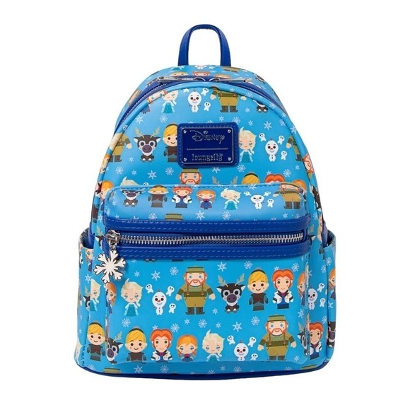 Loungefly Disney Frozen Chibi Characters AOP Mini Backpack - Picture 1 of 6